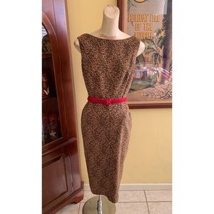 Bettie Page By Tatyana Leopard Print Pinup Dress